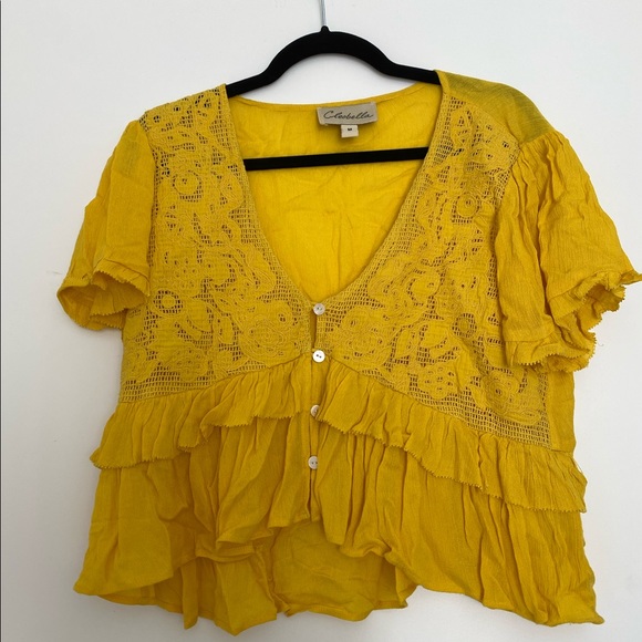 Cleobella Dawn blouse yellow size M from Revolve - Picture 3 of 5